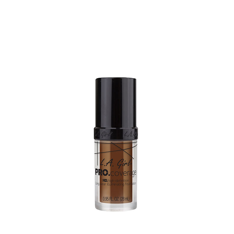 LA Girl Pro Coverage HD Long Wear Foundation bottle in medium brown shade
