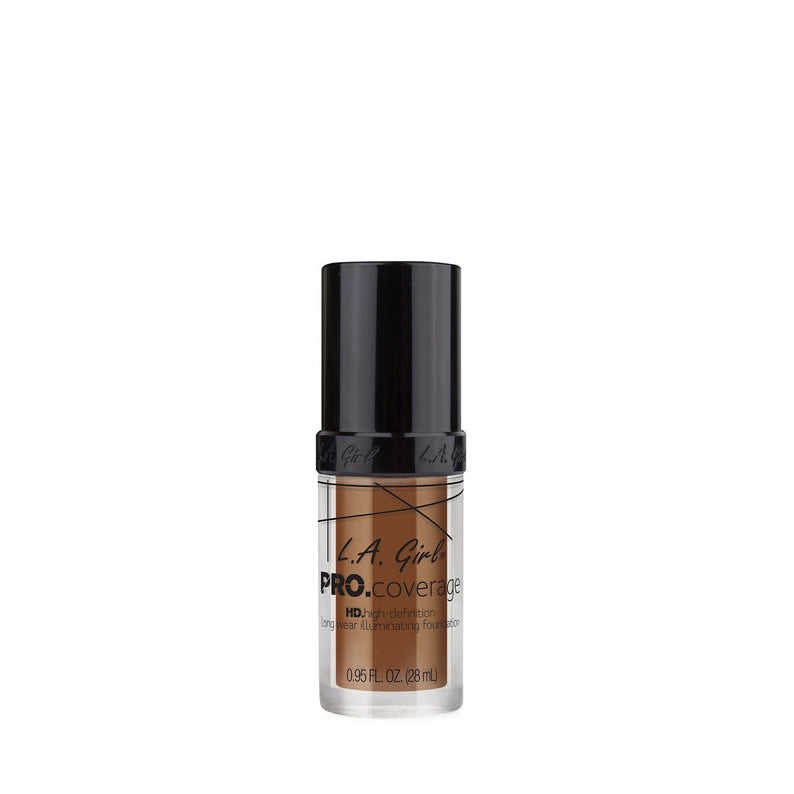 LA GIRL Pro Coverage HD Longwear Illuminating Foundation bottle in medium shade makeup