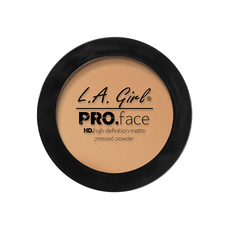 LA Girl Pro Face Matte Powder pressed powder makeup in black compact case