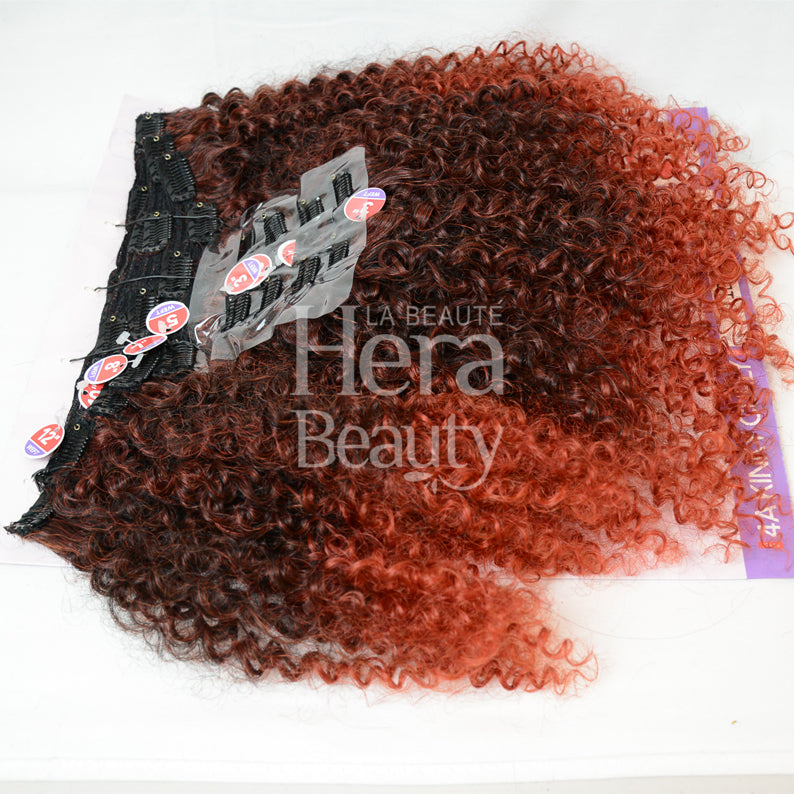 OUTRE Human Hair Blend Big Beautiful Hair Clip In 9pcs 4A KINKY CURLY 10"