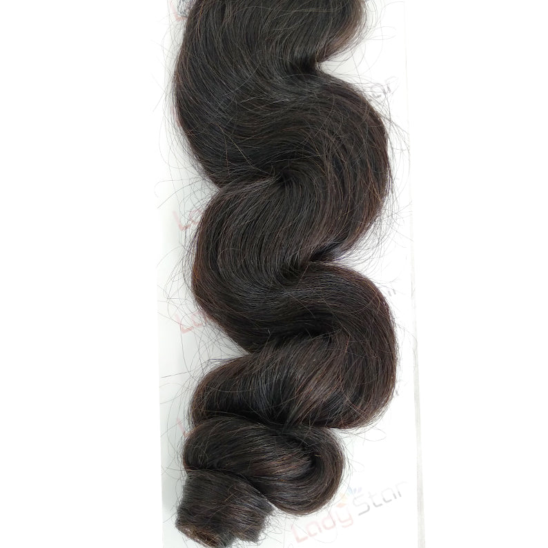 LADYSTAR loose wave human hair weave bundle in natural dark brown with soft glossy waves