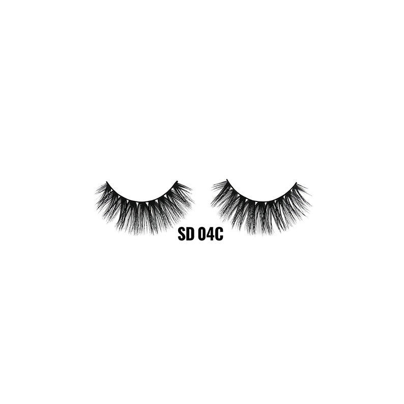LAFLARE SD 04C dramatic black 3D faux mink lashes with layered crisscross volume and flare