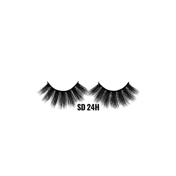LAFLARE 3D faux mink lashes SD 24H pair black dramatic wispy false eyelashes on white background for glamorous volume