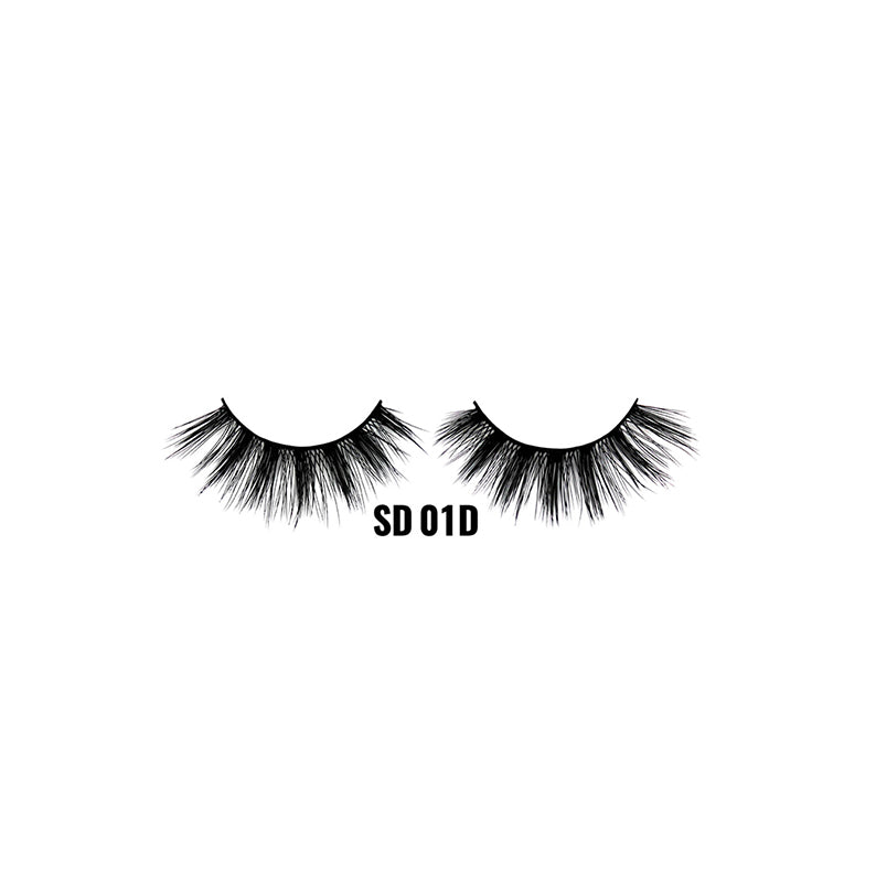LAFLARE 3D faux mink lashes SD 01D dramatic wispy black strip eyelashes for full volume reusable