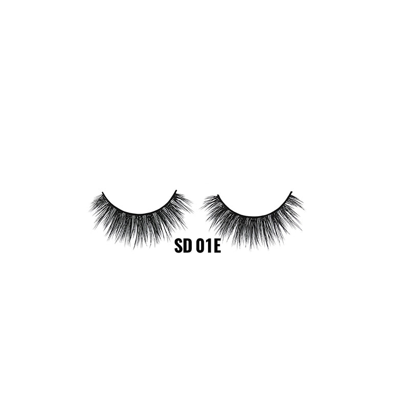 LAFLARE SD 01E dramatic black 3D faux mink lashes pair wispy layered volume for evening looks