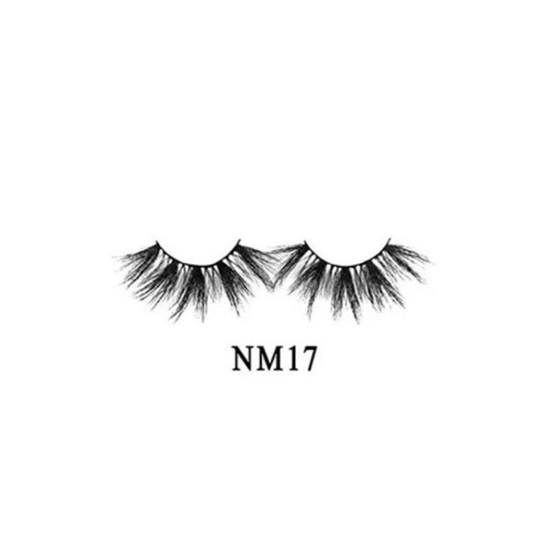 LAFLARE NM17 black wispy crisscross lashes for dramatic eye look 3D volume false eyelashes