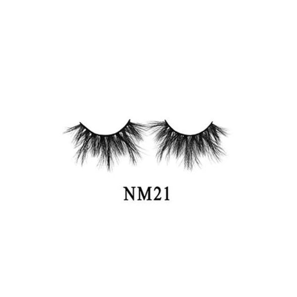 LAFLARE NM21 dramatic wispy black 3D volume false eyelashes pair on white background for glam looks