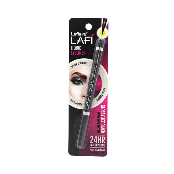 LAFLARE waterproof liquid eyeliner in classic jet black with 24-hour long-lasting wear