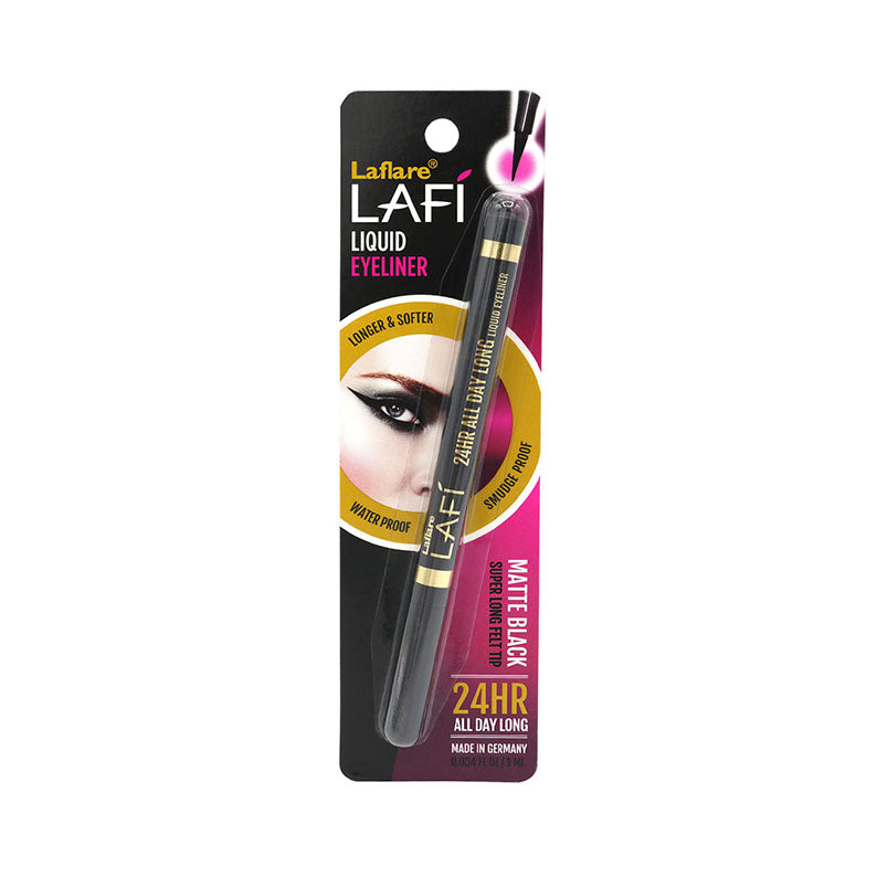 LAFLARE waterproof liquid eyeliner in matte black with 24-hour smudge-proof formula