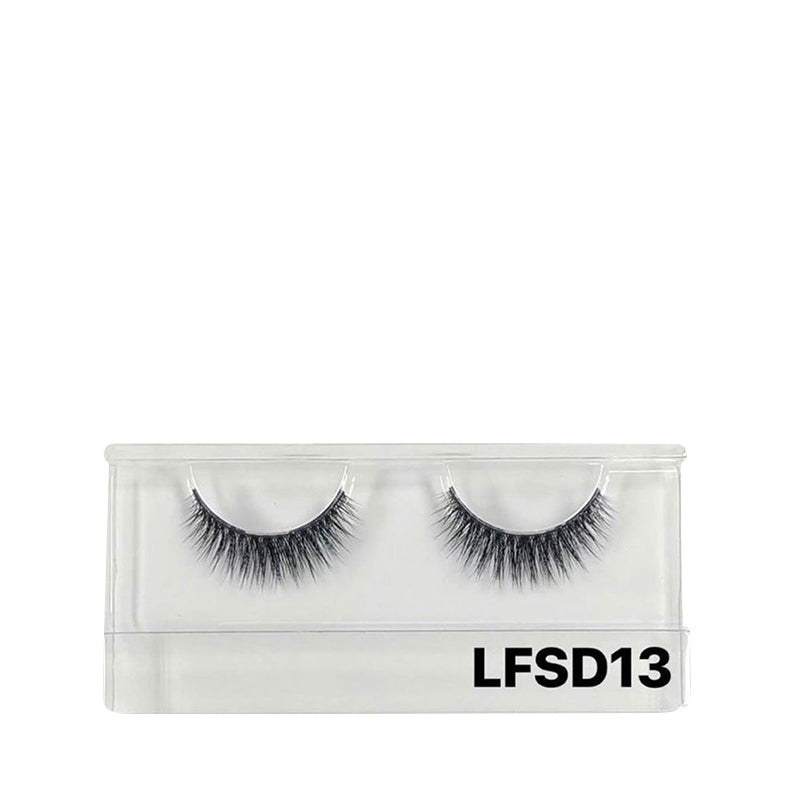 LAFLARE LFSD13 wispy voluminous pair of 3D faux mink lashes in clear plastic display case