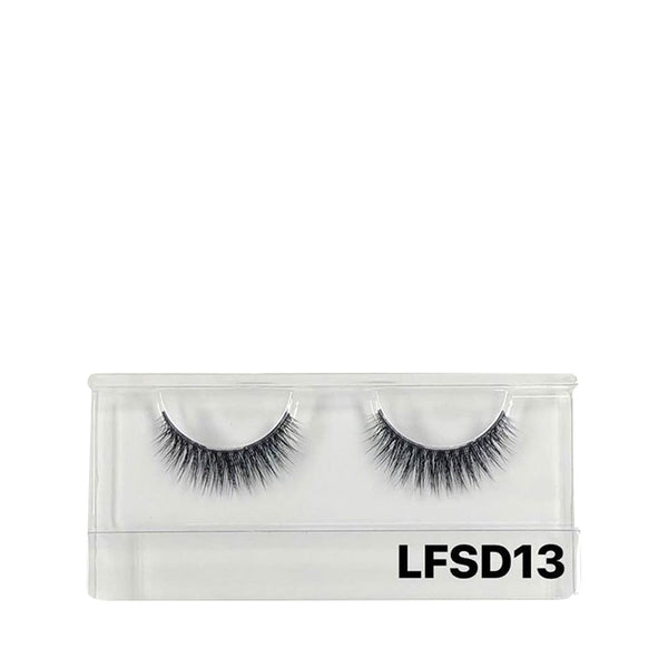 LAFLARE LFSD13 wispy voluminous pair of 3D faux mink lashes in clear plastic display case