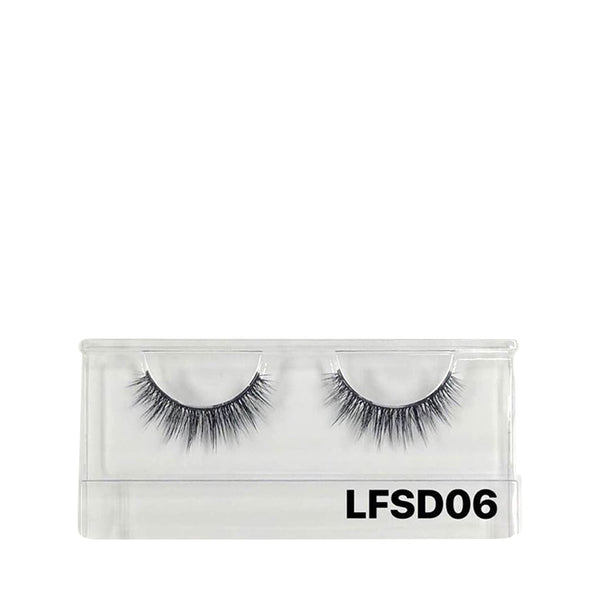 LAFLARE 3D faux mink lashes LFSD06 pair in clear plastic case natural voluminous flare