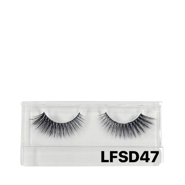 LAFLARE LFSD47 3D faux mink lashes black dramatic volume in clear plastic case for makeup looks