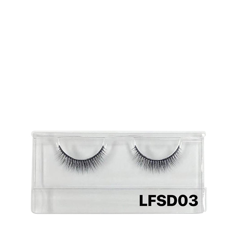 LAFLARE 3D faux mink lashes LFSD03 natural wispy black false eyelashes in clear plastic case