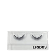 LAFLARE 3D faux mink lashes LFSD03 natural wispy black false eyelashes in clear plastic case