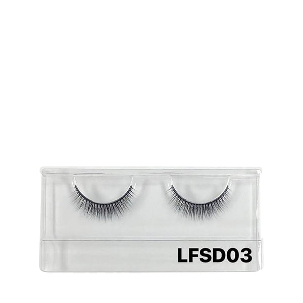 LAFLARE 3D faux mink lashes LFSD03 natural wispy black false eyelashes in clear plastic case