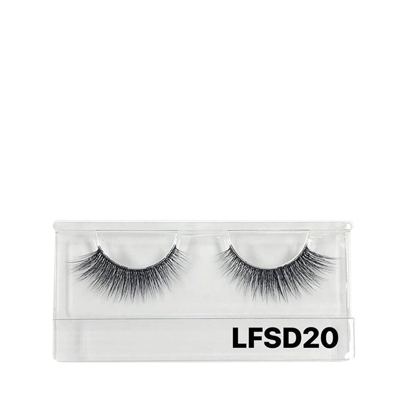 LAFLARE 3D faux mink lashes LFSD20 dramatic black strip lashes in clear plastic case