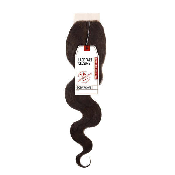 SENSATIONNEL 7A virgin Remi lace closure body wave dark brown lace part closure with soft natural waves