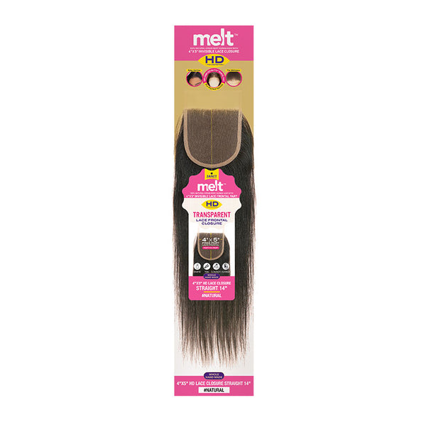 JANET Melt HD lace closure straight transparent 14 inch natural straight hair closure packaging