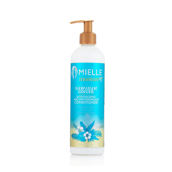 MIELLE Hawaiian ginger moisturizing conditioner pump bottle with blue tropical label for moisturizing and anti breakage care