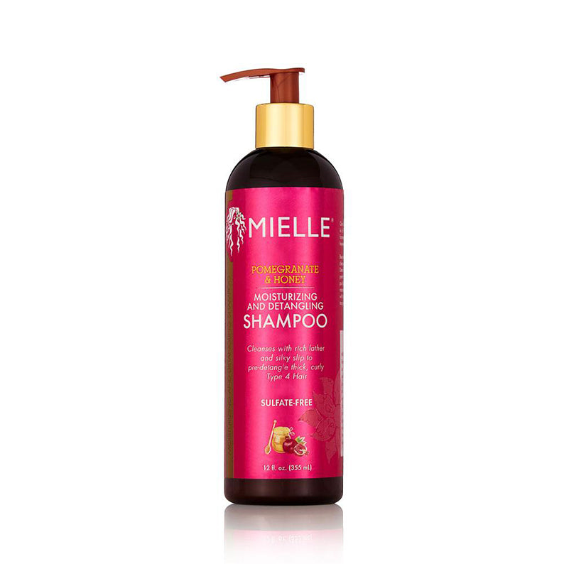 MIELLE pomegranate and honey shampoo moisturizing and detangling bottle with pump for curly hair