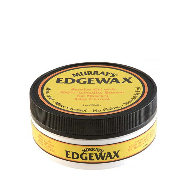 Murray's Edgewax edge control 4 oz jar with yellow label and black lid hair gel for sleek edges