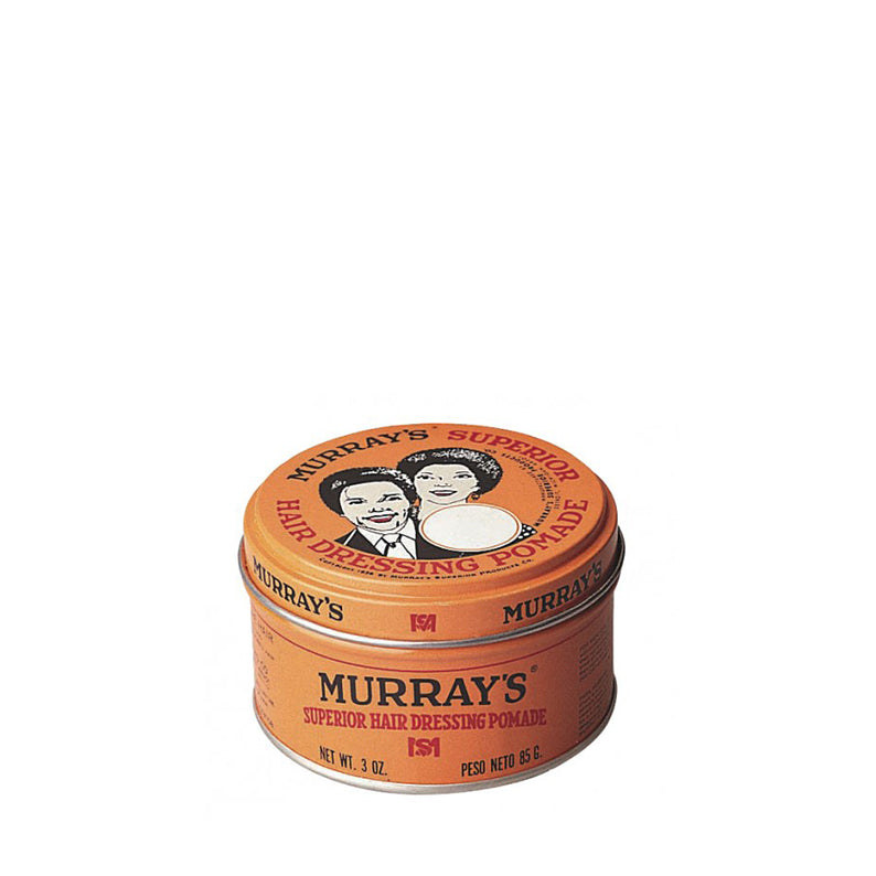 Murray's Superior Hair Pomade orange metal tin vintage hair dressing pomade for strong hold styling