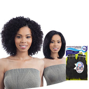 SHAKE N GO wet and wavy human hair weave pack shown with models displaying curly and straight styles