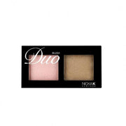 NICKA K duo blush palette with pink and bronze shades in black compact case