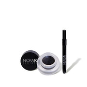 NICKA K gel eyebrow pomade in black with applicator brush for precise eyebrow shaping