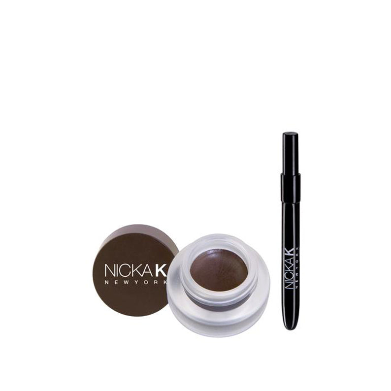 NICKA K gel eyebrow pomade in brown shade with application brush included
