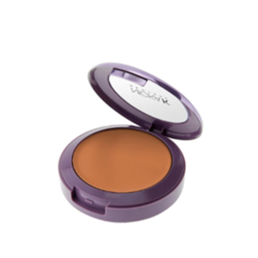 NICKA K mineral cream to powder foundation in purple compact with warm tan shade