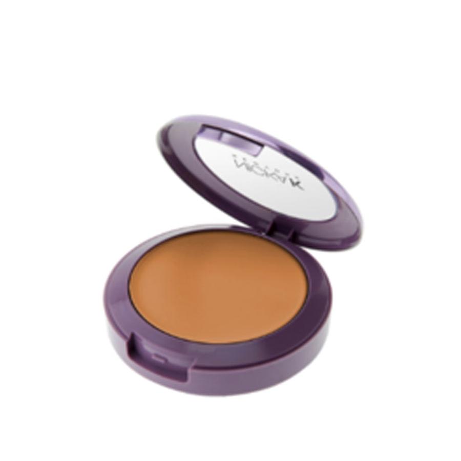 NICKA K mineral cream to powder foundation in a purple compact case with a mirror