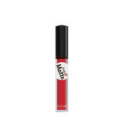 NICKA K true matte lipstick in vibrant red with black cap and clear tube