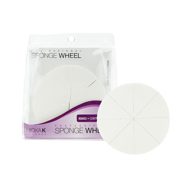 NICKA K makeup sponge wheel white round six wedge blending sponges for foundation and contour