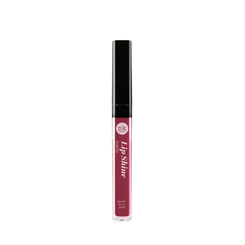 NICKA K hydrating lip shine gloss in pink shade with black cap makeup product