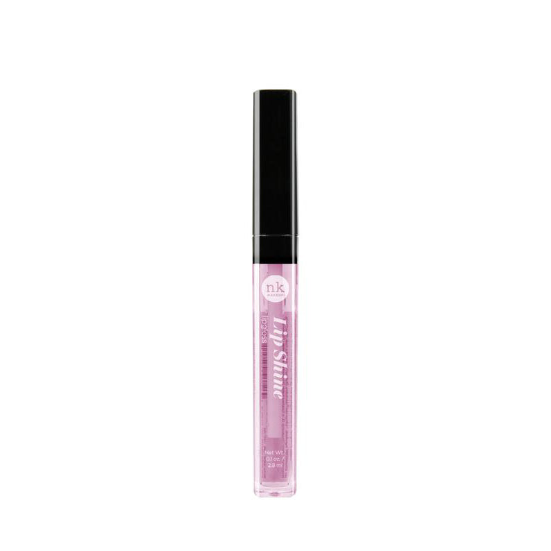 NICKA K hydrating lip shine gloss in light pink shade with black cap makeup product