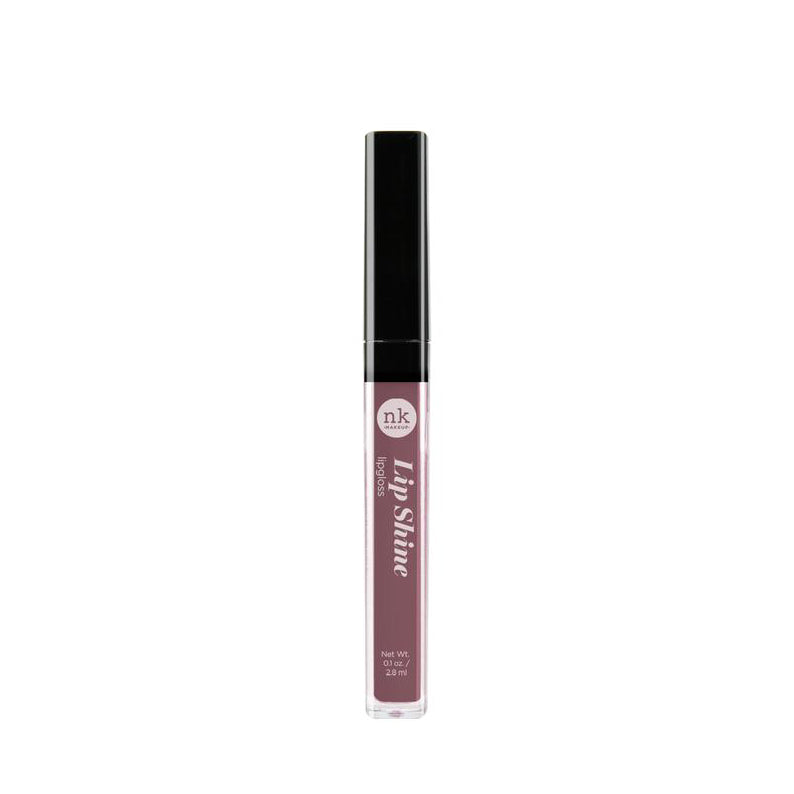 NICKA K hydrating lip shine gloss in mauve pink with sleek black cap makeup lip gloss
