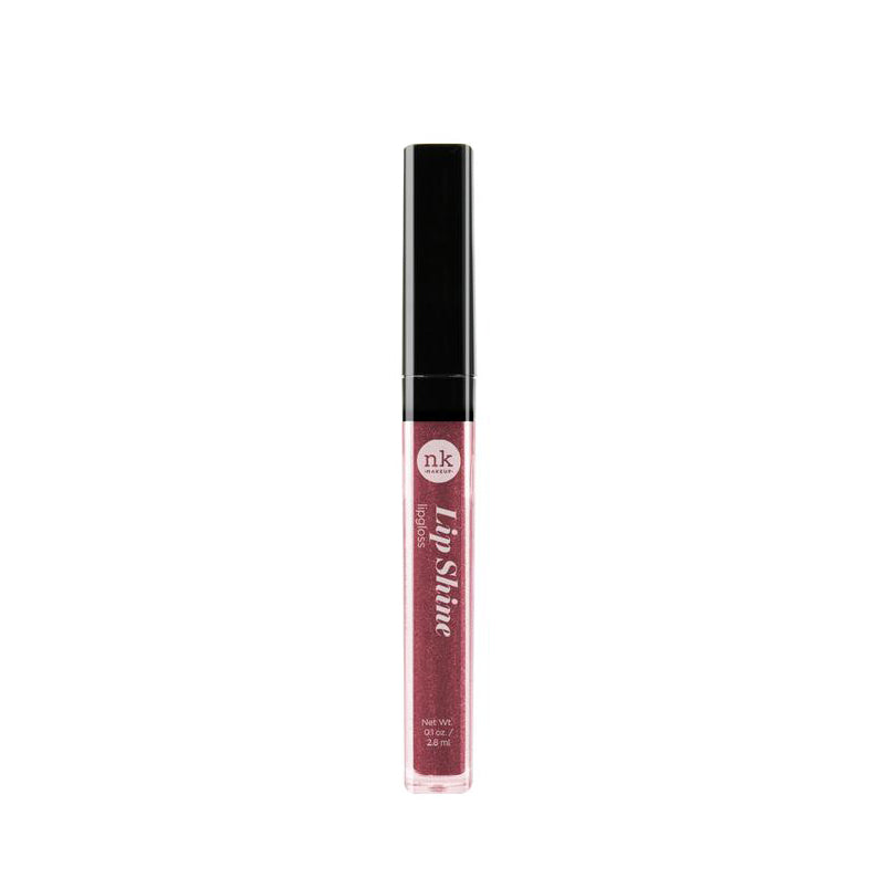 Nicka K hydrating lip shine gloss in shimmering pink shade with black cap