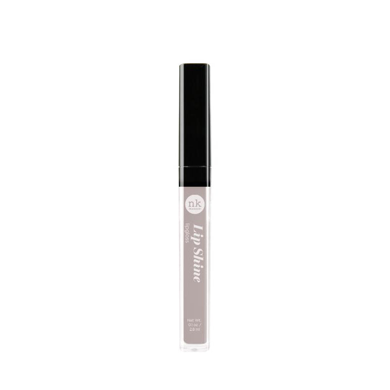 NICKA K hydrating lip shine gloss in a sleek tube with black cap for moisturizing lips