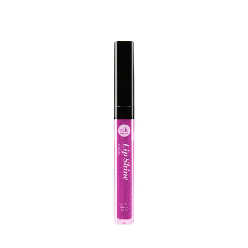 NICKA K hydrating lip shine gloss in vibrant pink with black cap makeup product