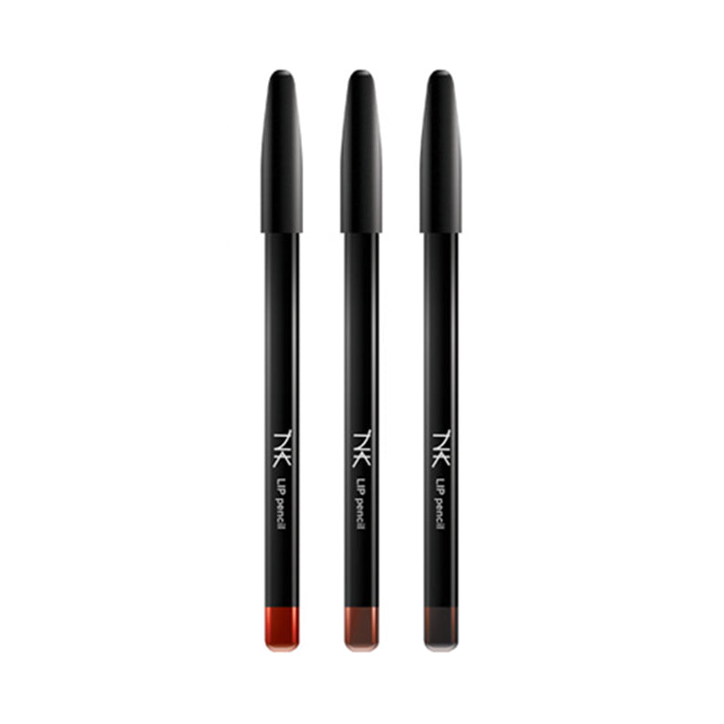 NICKA K long lasting lip pencil set with three shades in black casing and caps