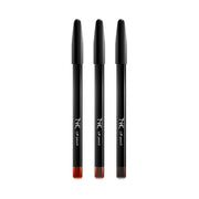 NICKA K long lasting lip pencil set with three shades in black casing and caps