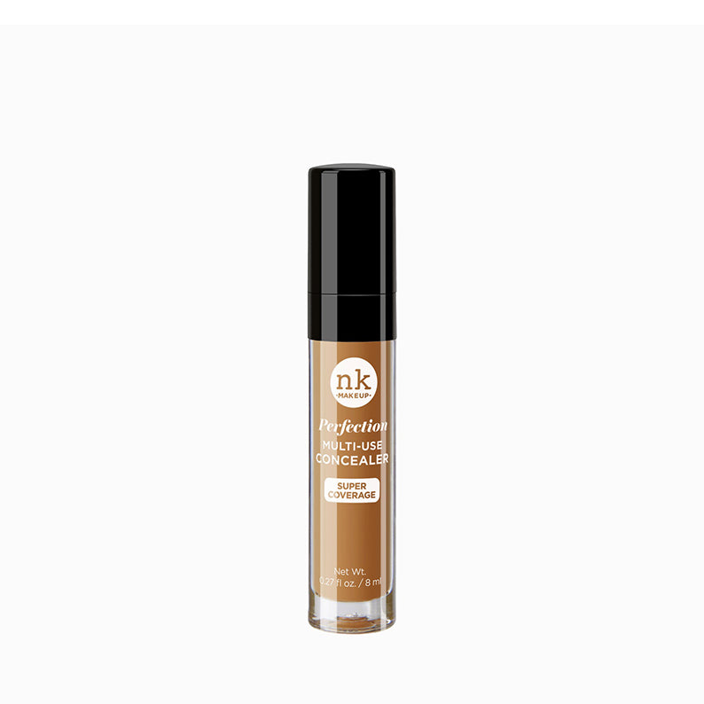 NICKA K multi use full coverage makeup concealer tube in medium deep shade with black cap