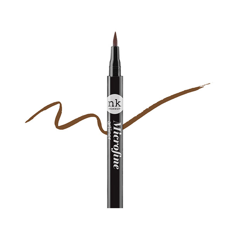 NICKA K microfine liquid eyeliner in brown with precise brush tip and smooth application