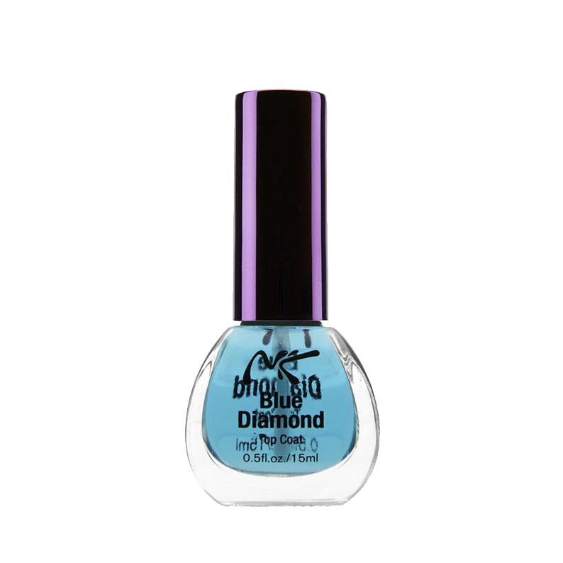 NICKA K Blue Diamond nail treatment for damaged nails in a clear bottle with purple cap
