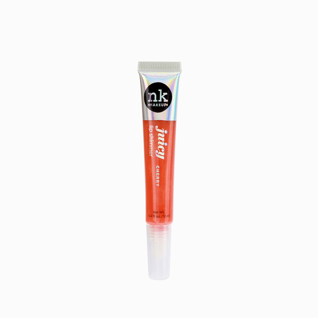 Nicka K Juicy Lip Shimmer in cherry shade with glossy finish makeup lip gloss tube