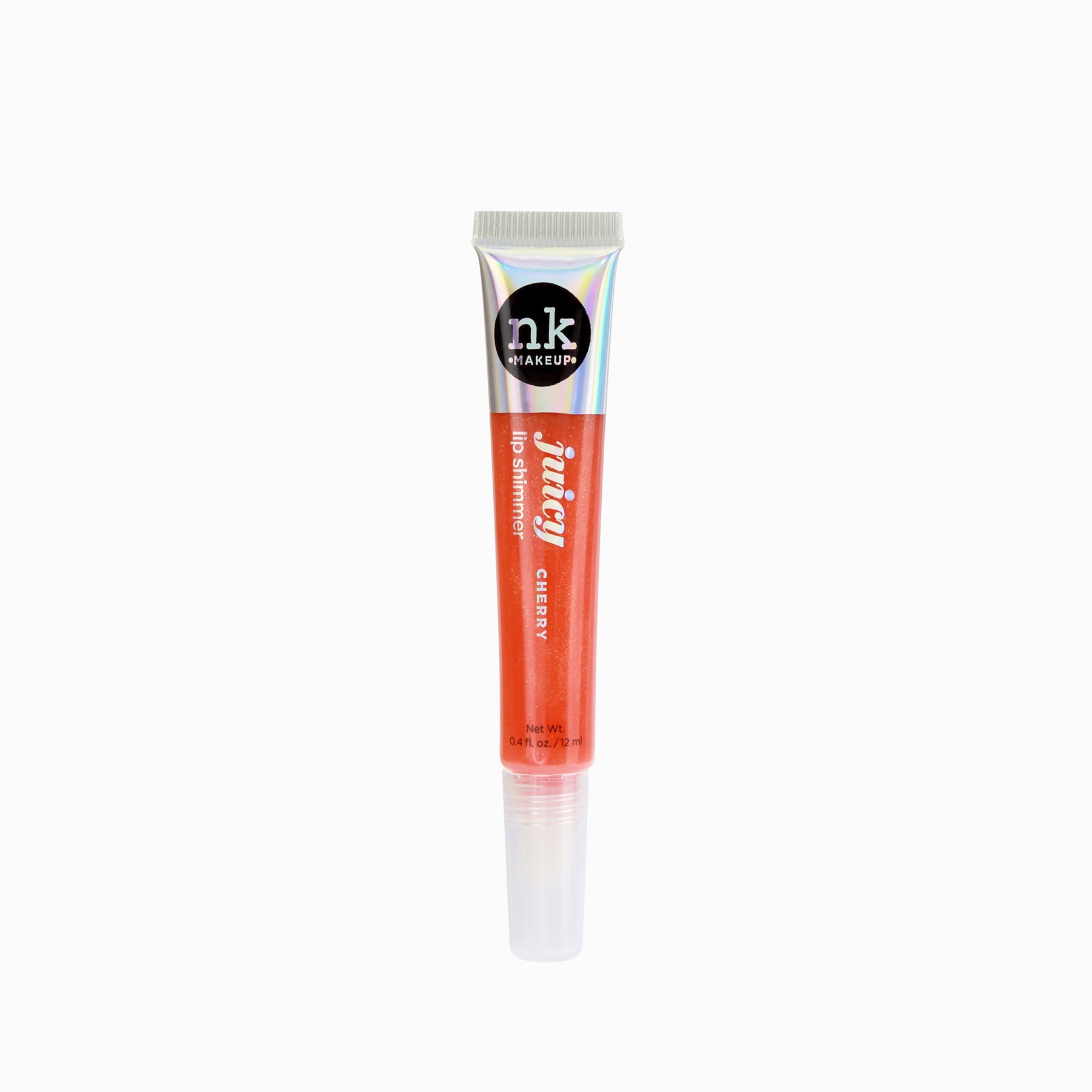 Nicka K Juicy Lip Shimmer in cherry shade with glossy finish makeup lip gloss tube