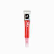 Nicka K Juicy Lip Shimmer strawberry flavored red lip gloss in clear tube with black cap