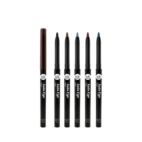 NICKA K smudge proof auto eyeliner set with six retractable colored eyeliner pencils for makeup